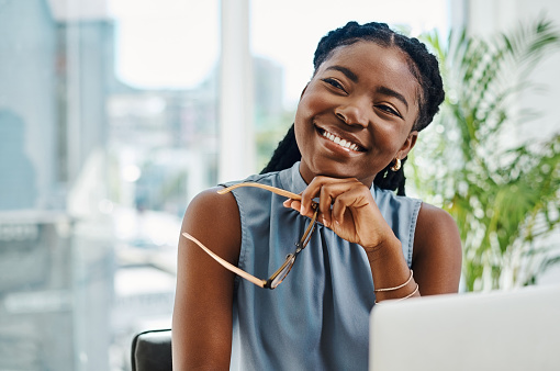 Woman smiling in office